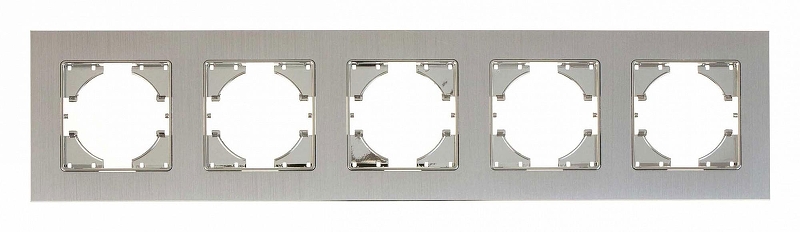 Рамка на 5 постов Gusi Electric UGRA С1150-034 цвет Серебро