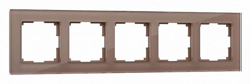 Рамка на 5 постов Werkel Favorit (латте, стекло) W0051142 цвет Коричневый