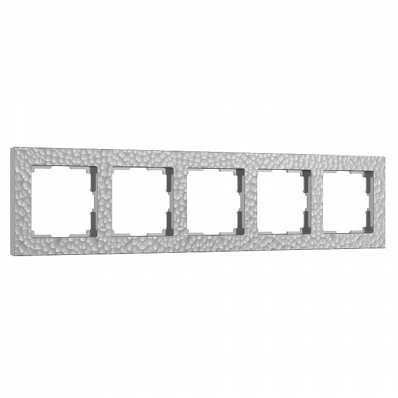 Рамка на 5 постов Werkel Hammer серебряный W0052406 цвет Серебро