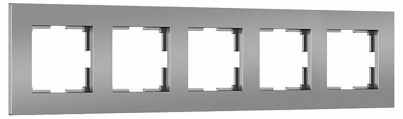 Рамка на 5 постов Werkel Slab серебро софт W0052965 цвет Серебро
