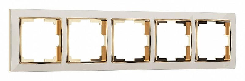Рамка на 5 постов Werkel Snabb (слоновая кость/золото) W0051932 цвет Слоновая кость