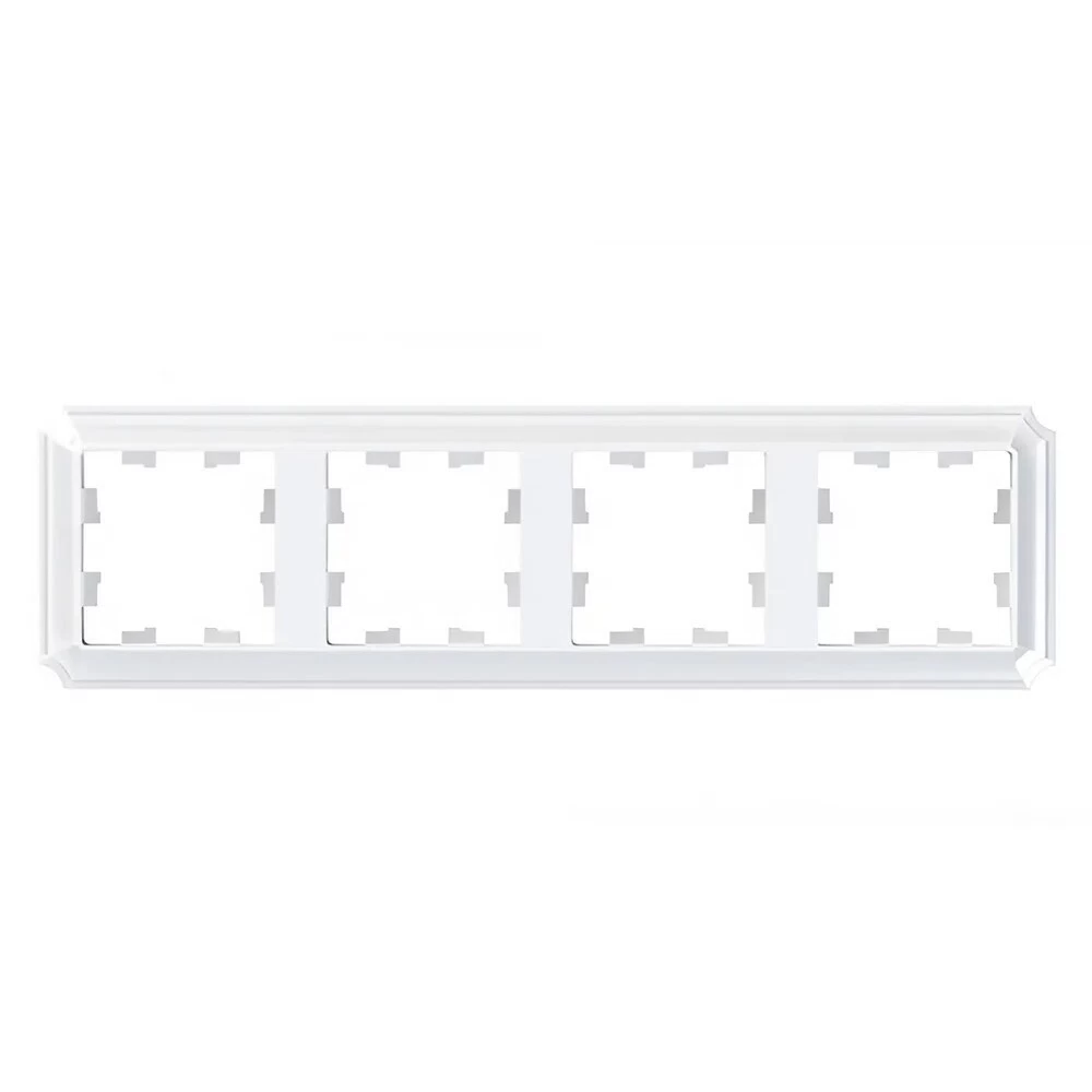 Рамка Systeme Electric AtlasDesign Antique четырехместная белая (ATN100104)