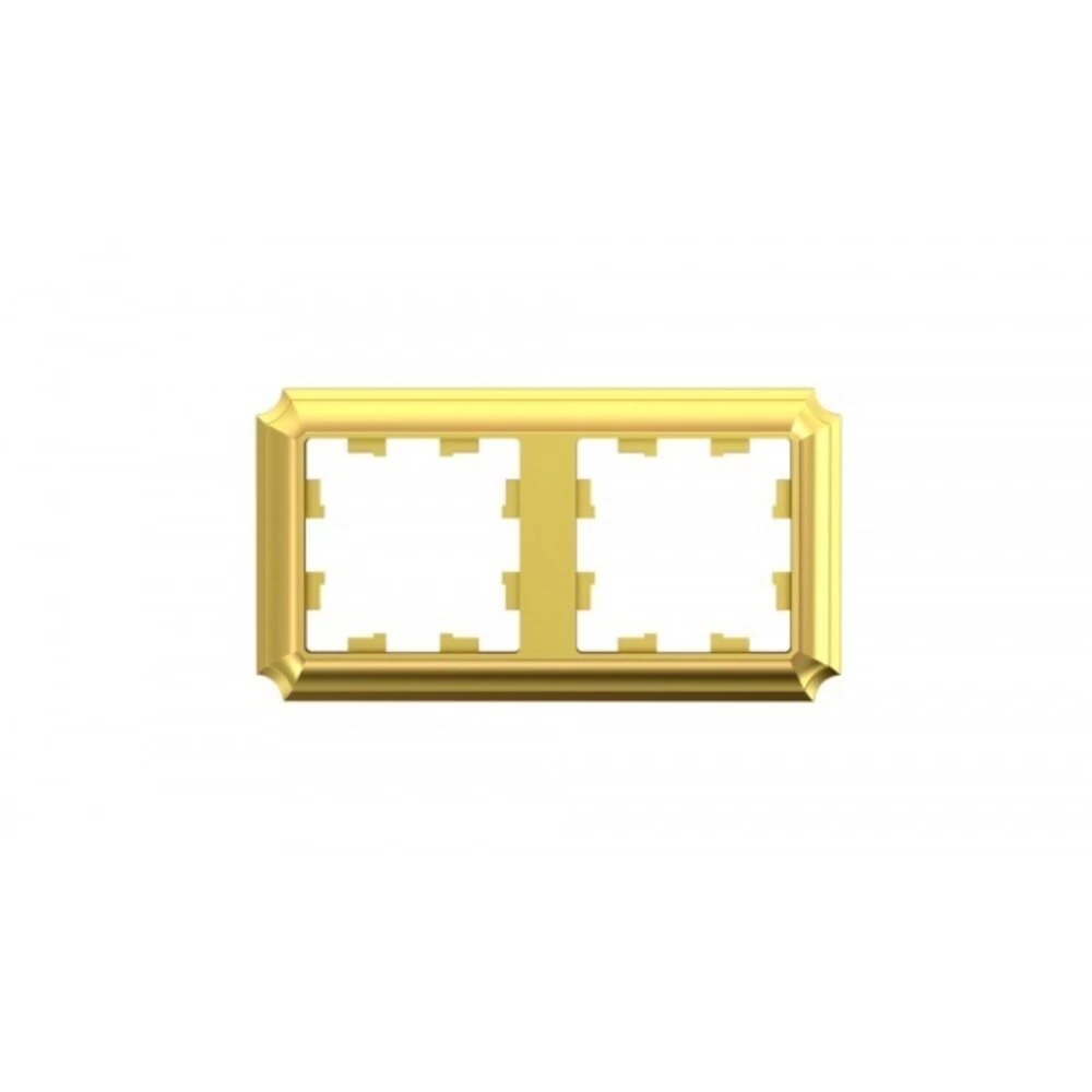 Рамка Systeme Electric AtlasDesign Antique двухместная золото (ATN101602)