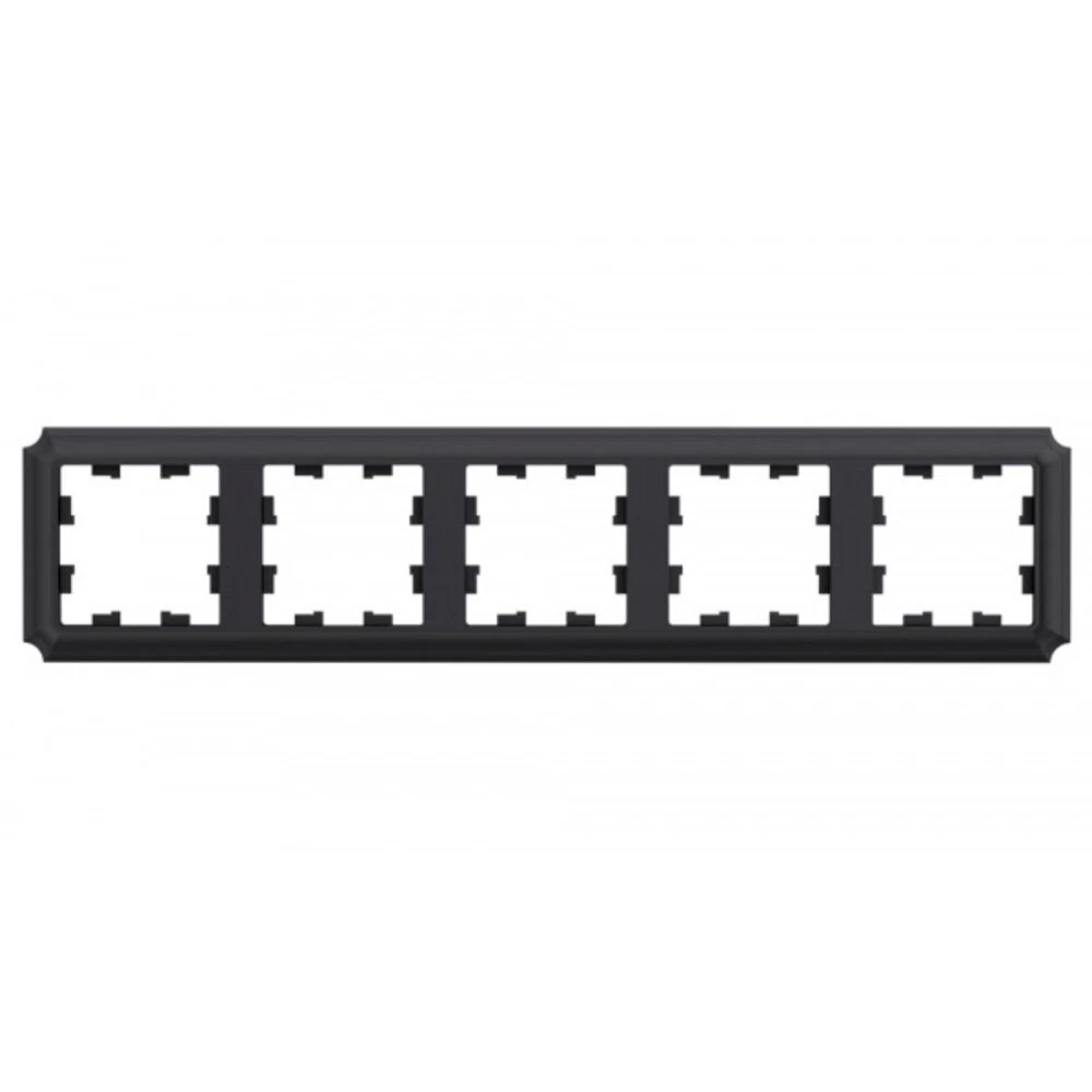 Рамка Systeme Electric AtlasDesign Antique пятиместная базальт (ATN101405)