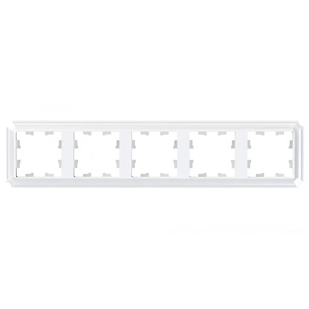Рамка Systeme Electric AtlasDesign Antique пятиместная белая (ATN100105)