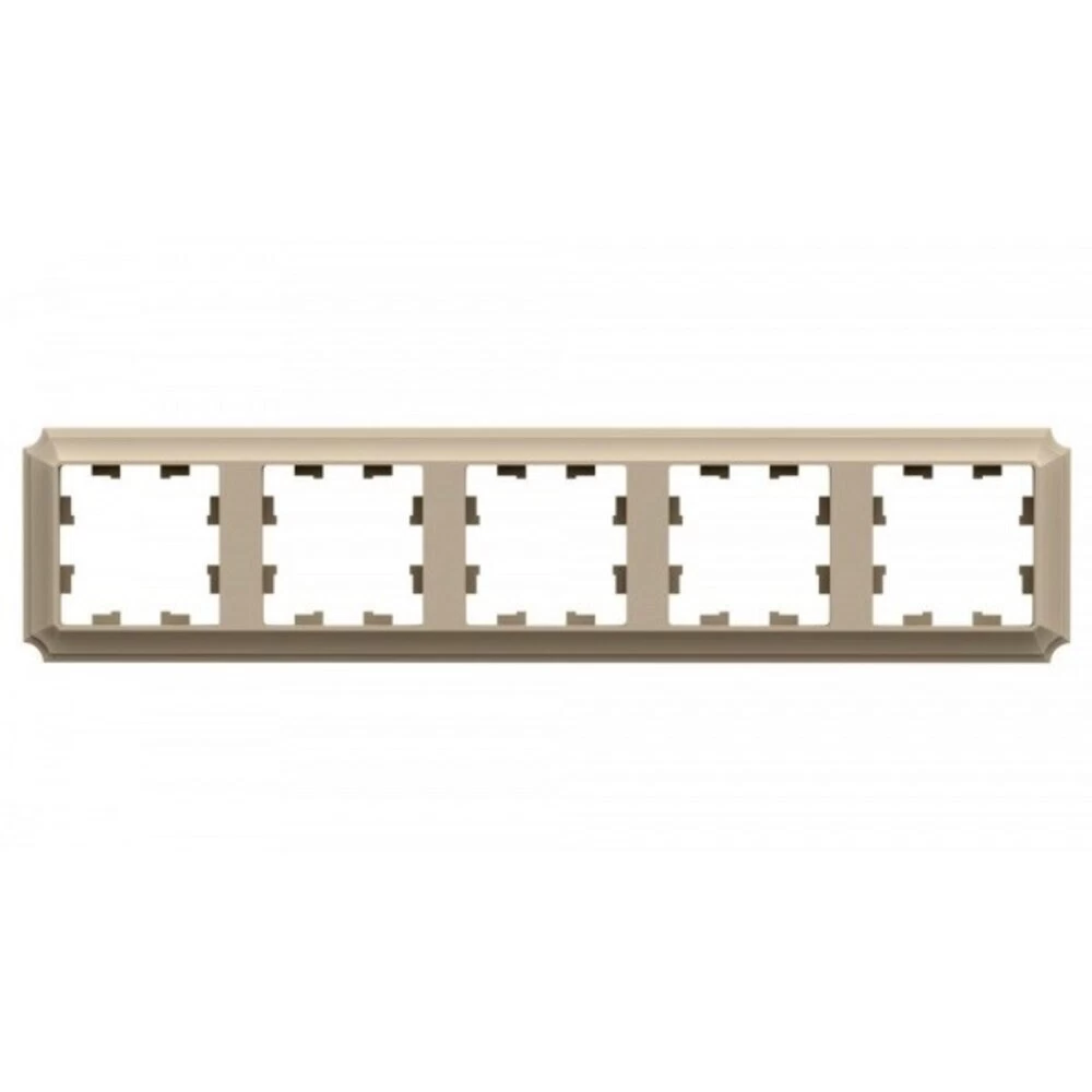 Рамка Systeme Electric AtlasDesign Antique пятиместная бежевая (ATN100205)