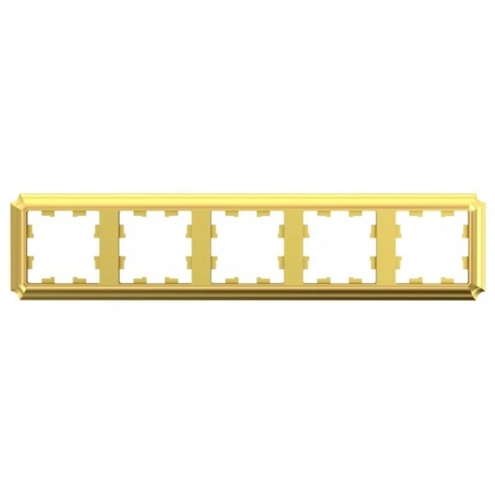 Рамка Systeme Electric AtlasDesign Antique пятиместная золото (ATN101605)