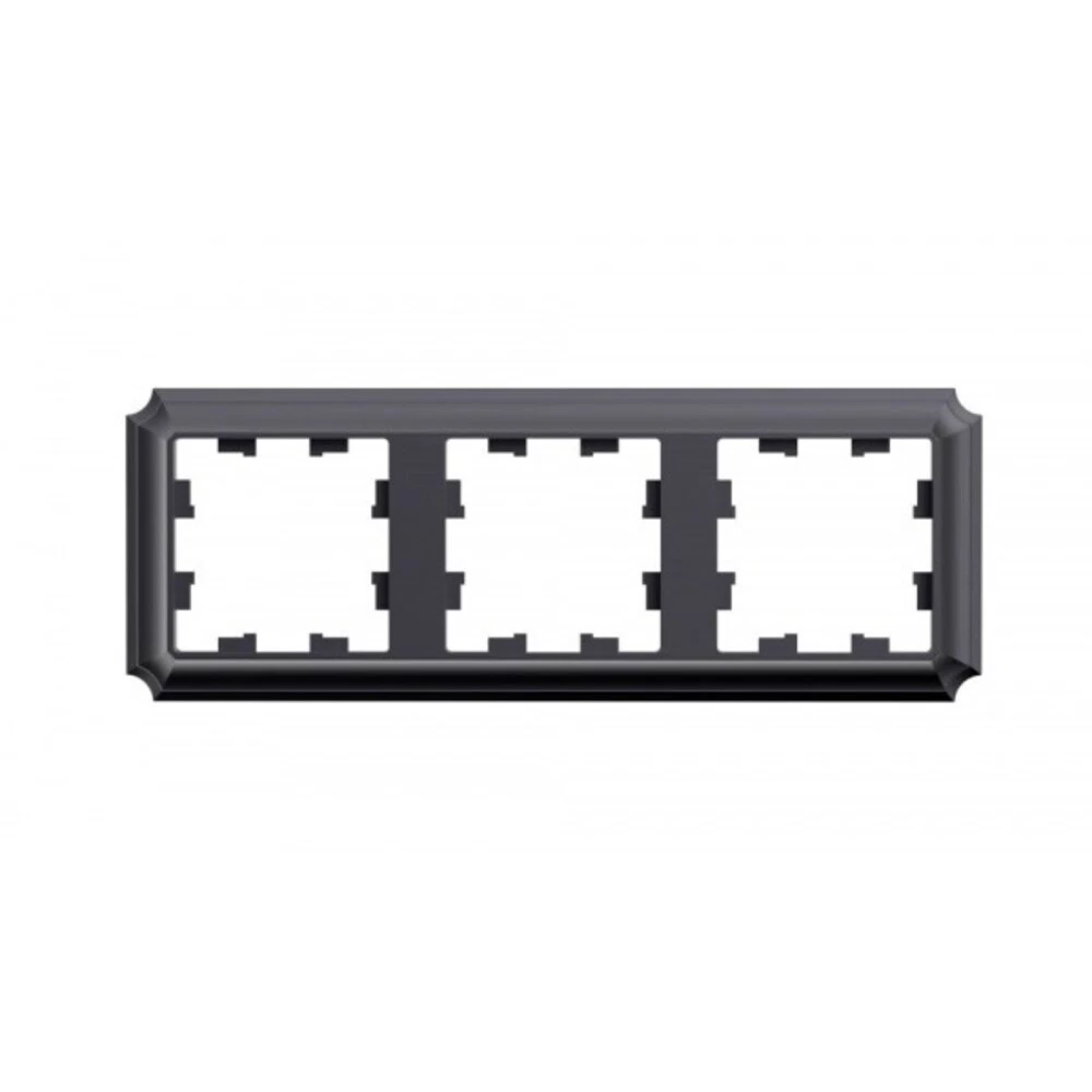 Рамка Systeme Electric AtlasDesign Antique трехместная сталь (ATN100903)
