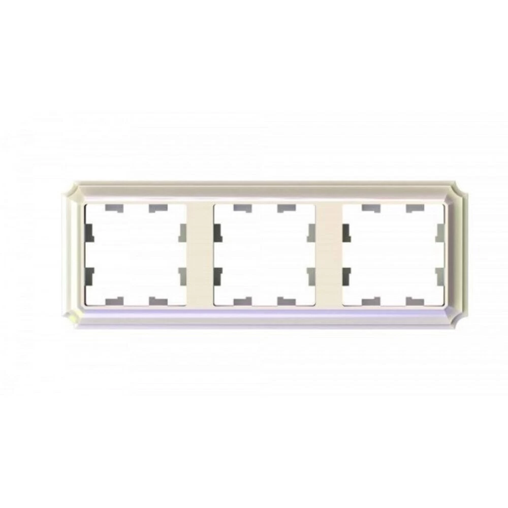 Рамка Systeme Electric AtlasDesign Antique трехместная жемчуг (ATN100403)