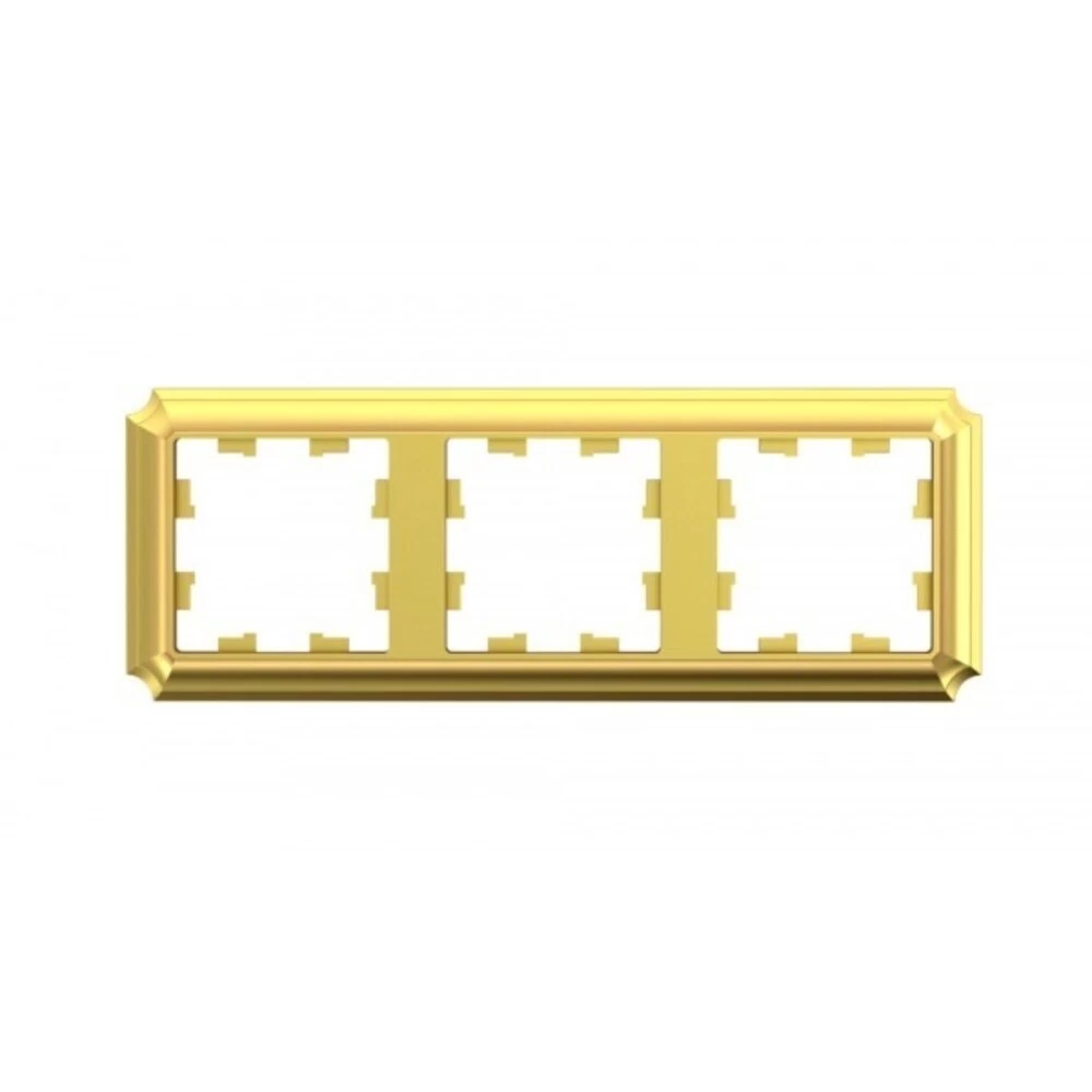 Рамка Systeme Electric AtlasDesign Antique трехместная золото (ATN101603)