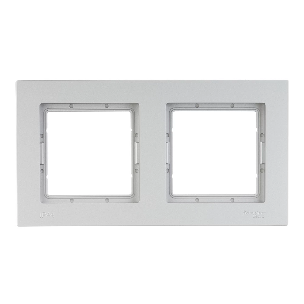 Рамка Systeme Electric AtlasDesign Aqua двухместная алюминий (ATN440302)