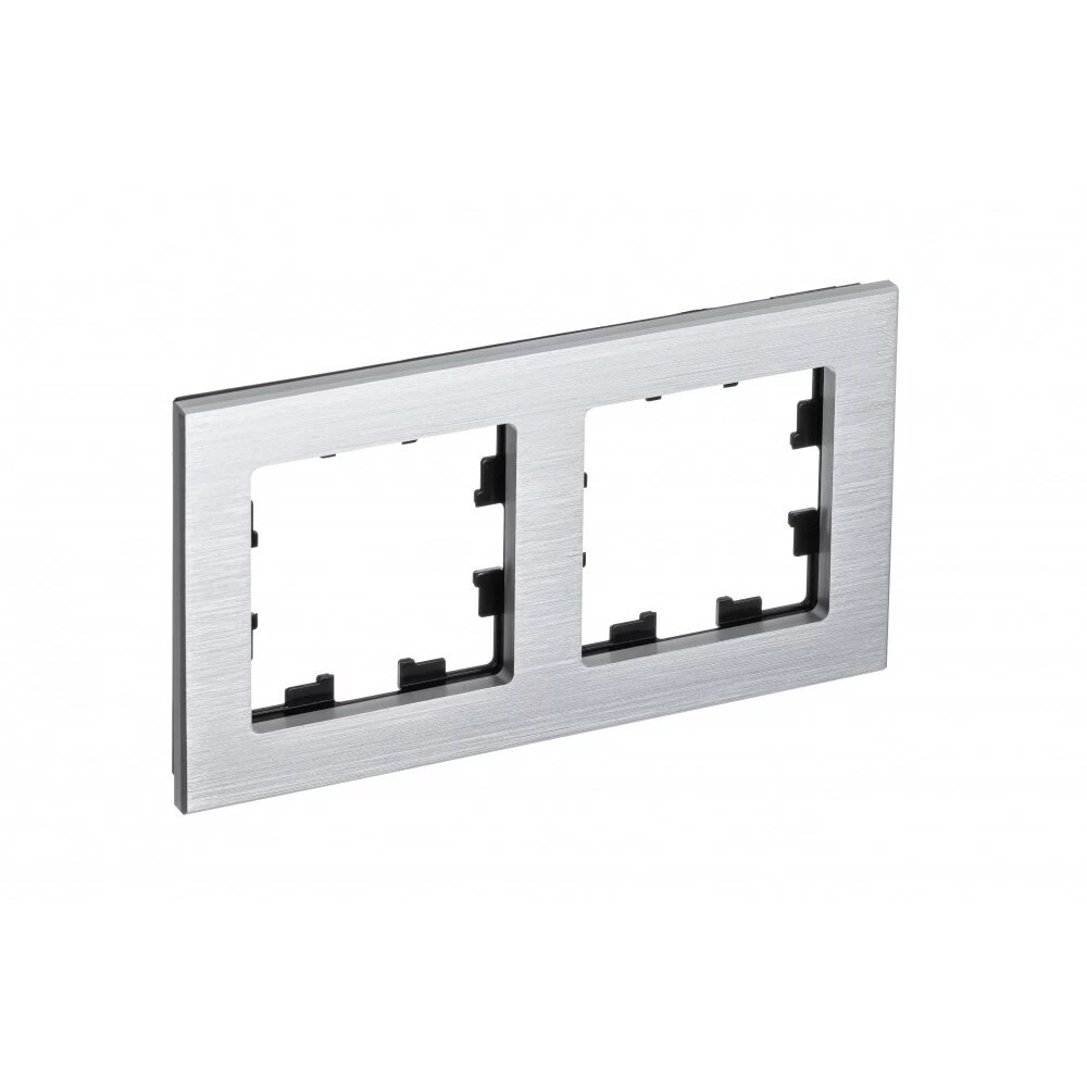 Рамка Systeme Electric AtlasDesign Nature двухместная серебро (ATN312102)