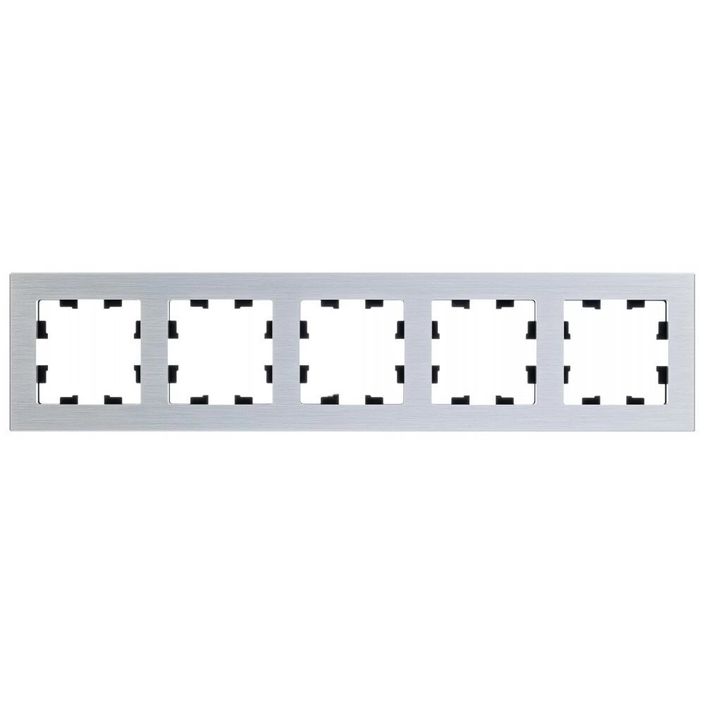 Рамка Systeme Electric AtlasDesign Nature пятиместная серебро (ATN312105)