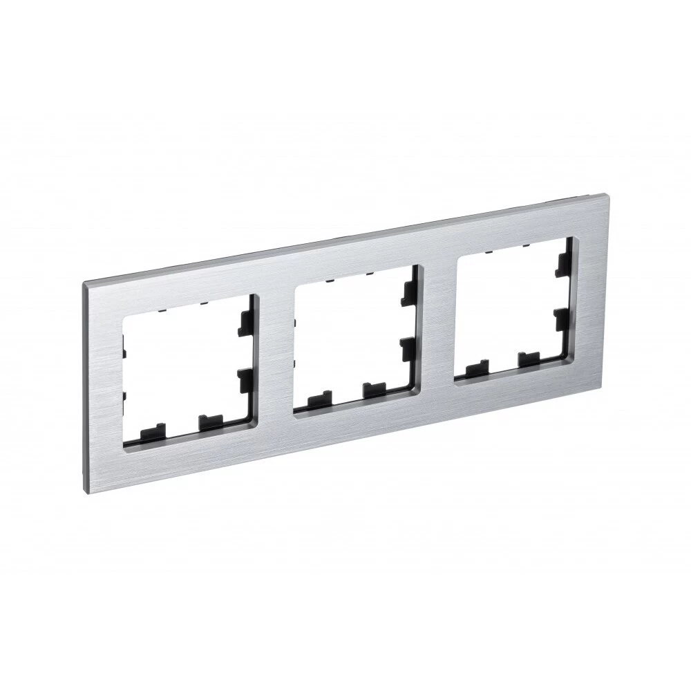 Рамка Systeme Electric AtlasDesign Nature трехместная серебро (ATN312103)