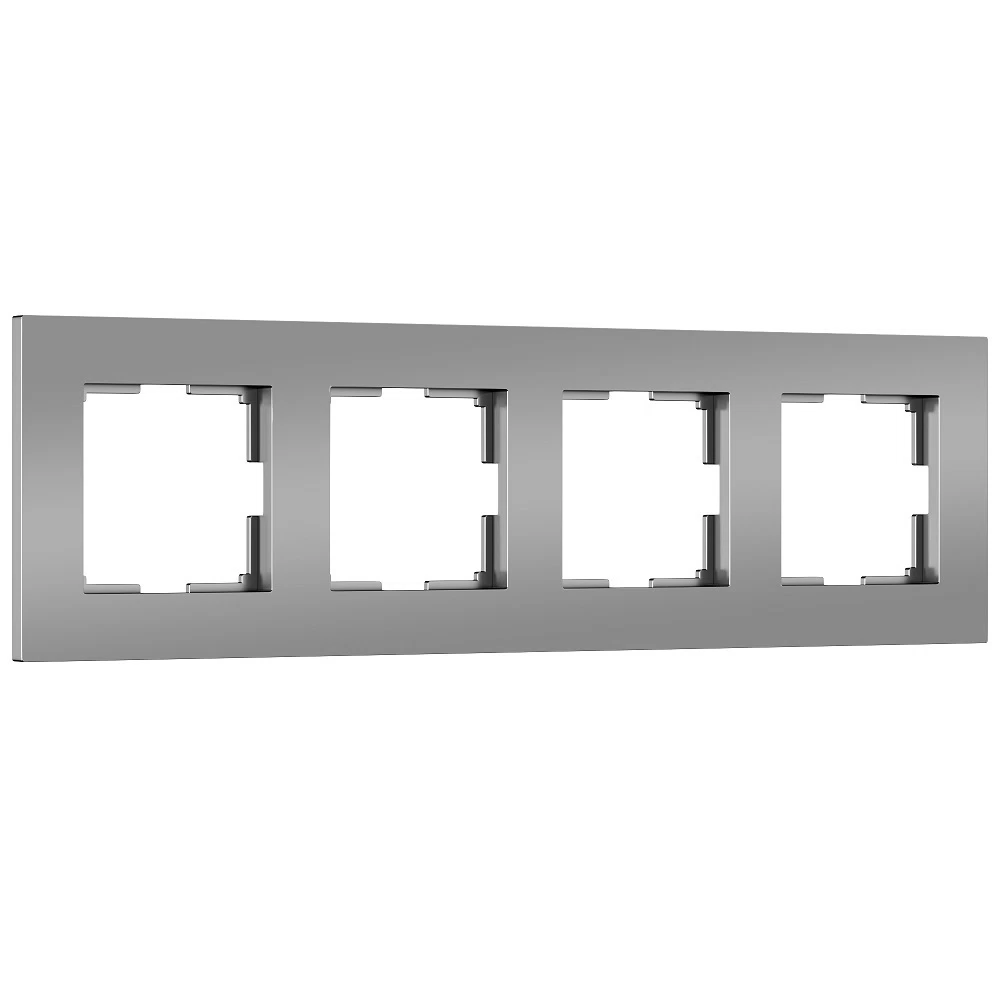 Рамка Werkel Slab четырехместная серебро софт (a062817)