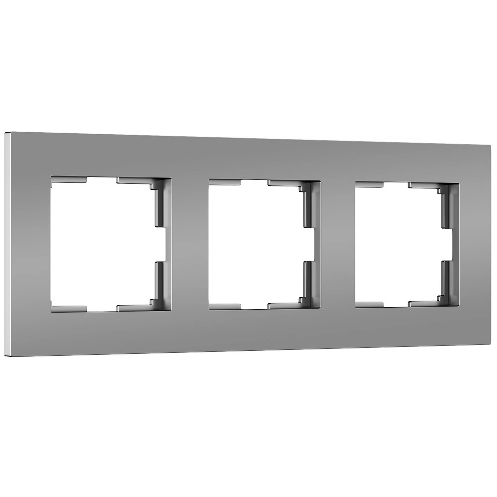 Рамка Werkel Slab трехместная серебро софт (a062815)