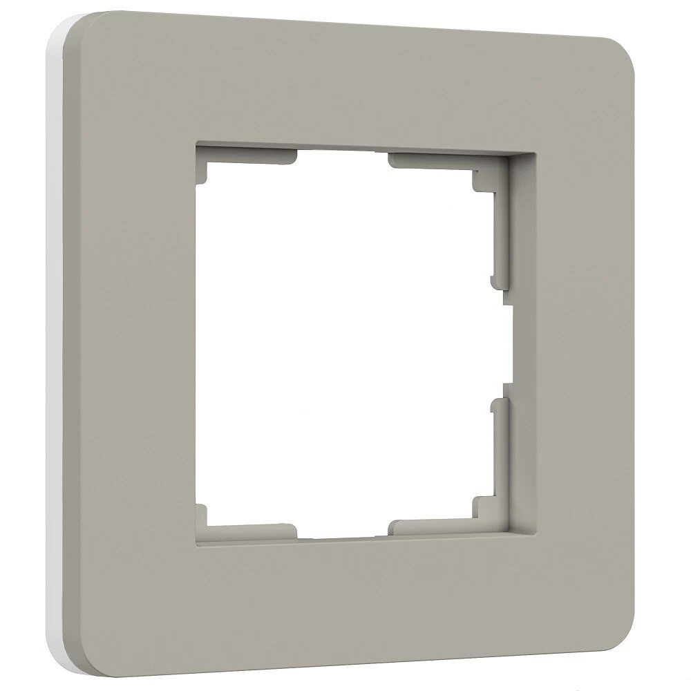 Рамка Werkel Split одноместная дымчатая/белая soft-touch (a067259)
