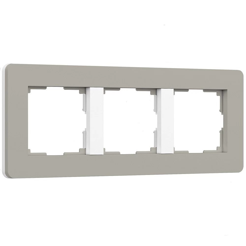 Рамка Werkel Split трехместная дымчатая/белая soft-touch (a067262)
