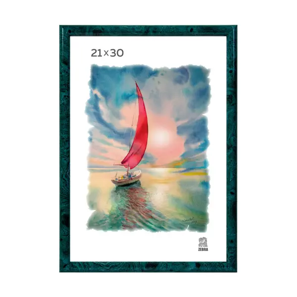 Рамка Zebra 21x29.7 см пластик цвет зеленый