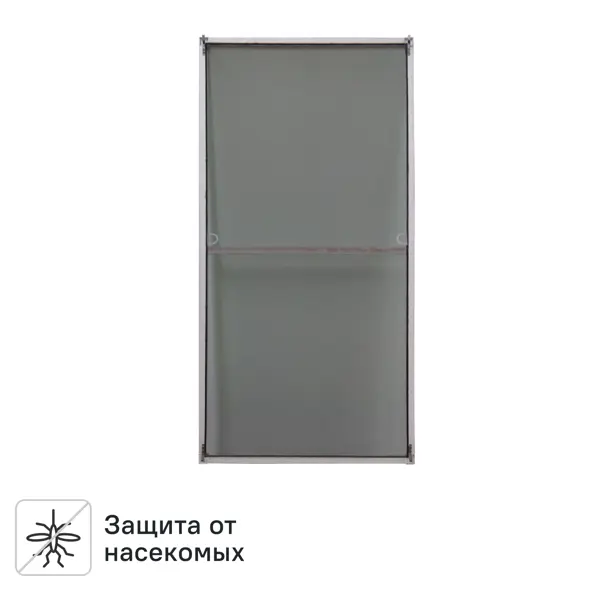 Рамочная москитная сетка алюминий/ПВХ 100x45 см цвет белый/серый