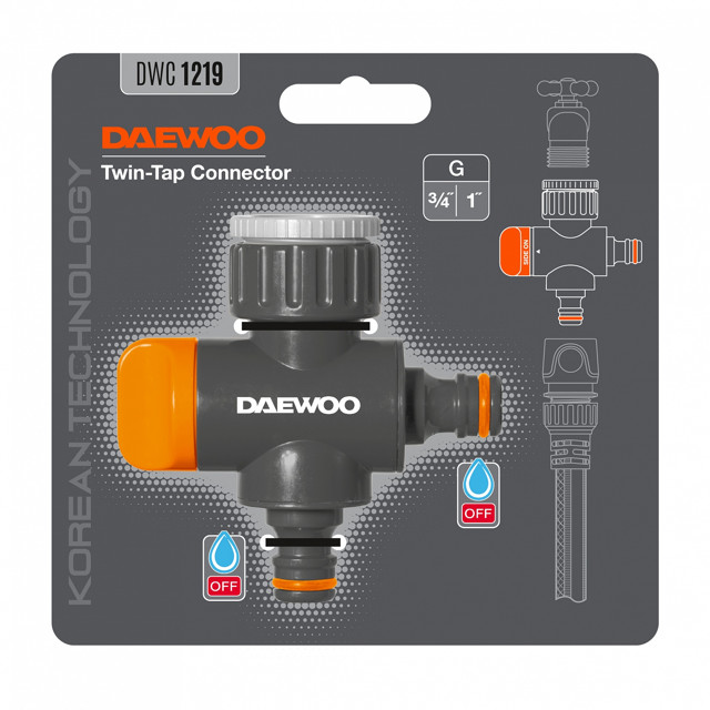 распределитель 2-х канальный DAEWOO 3/4"-1" пластик DWC 1219