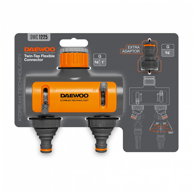 распределитель 2-х канальный DAEWOO 3/4"-1" пластик DWC 1225