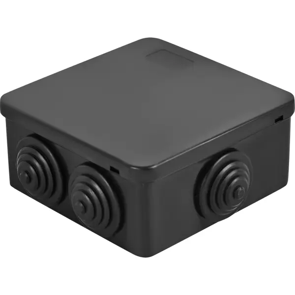 Распределительная коробка открытая Lexman 100x100x55 мм 6 вводов IP55 цвет черный