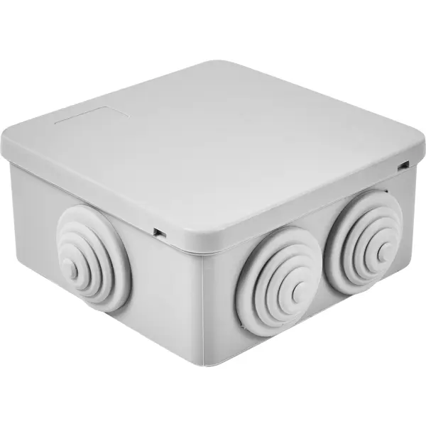 Распределительная коробка открытая Lexman 100x100x55 мм 6 вводов IP55 цвет серый