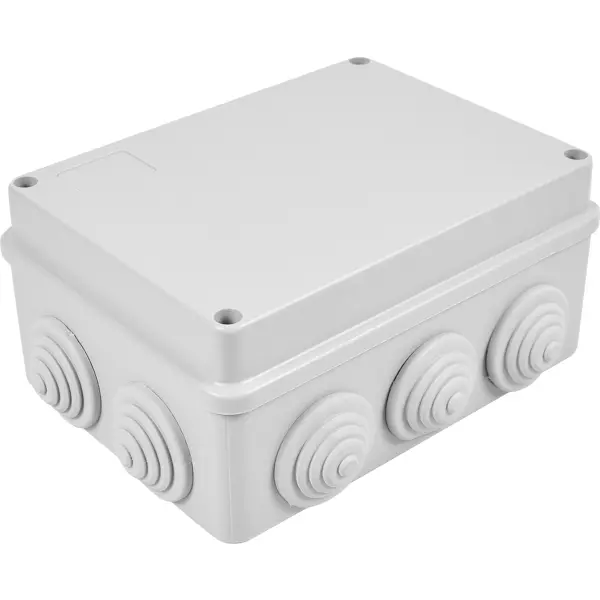 Распределительная коробка открытая Lexman 150x110x70 мм 6 вводов IP55 цвет серый