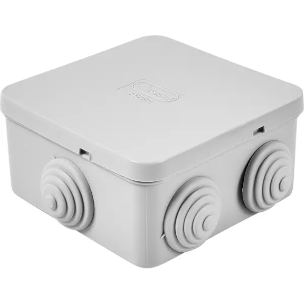 Распределительная коробка открытая LEXMAN 85x85x40 мм 6 вводов IP55 цвет серый
