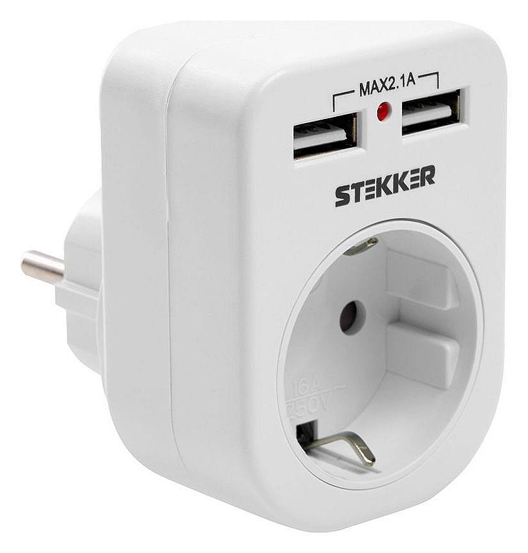 Разветвитель Stekker ADP16-24-20 39626 цвет Белый