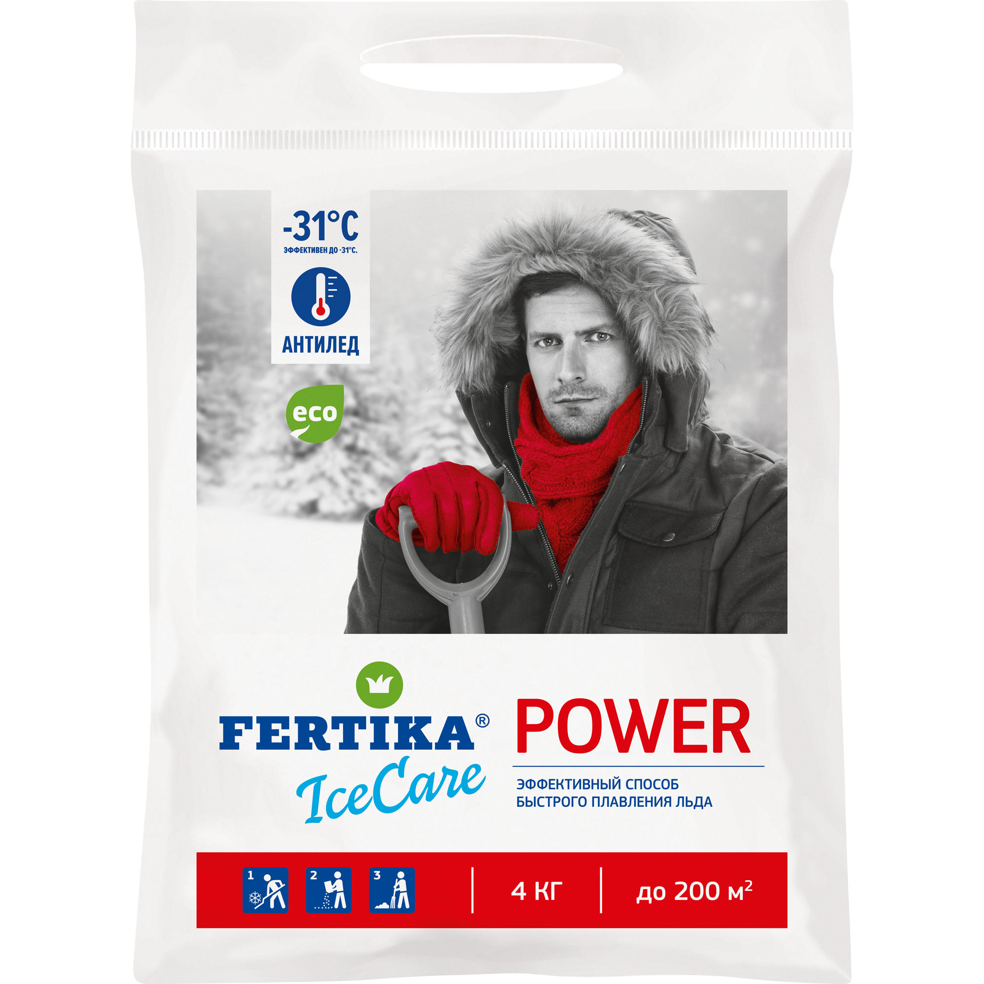 Реагент Фертика IceCare Power для температуры -31°С, 4 кг