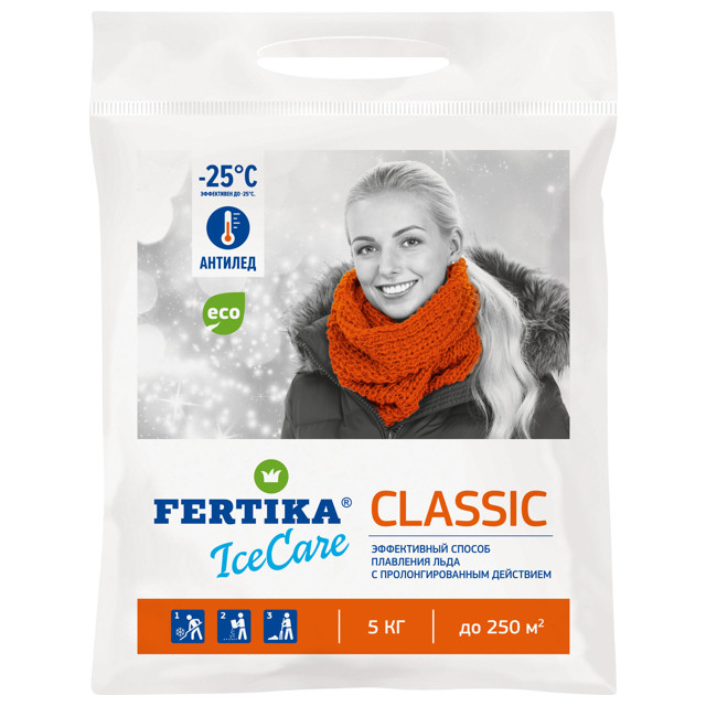 реагент противогололедный FERTIKA IceCare Classic -25°C 5кг
