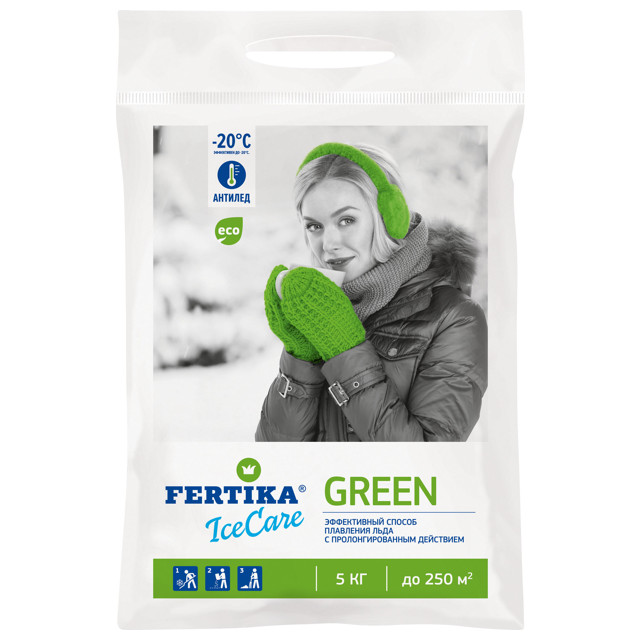 реагент противогололедный FERTIKA IceCare Green -20°C 5кг
