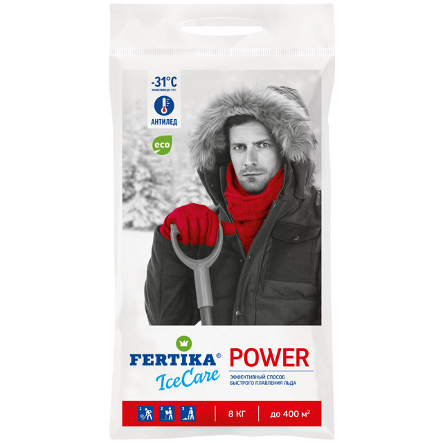 реагент противогололедный FERTIKA IceCare Power -31°C 8кг