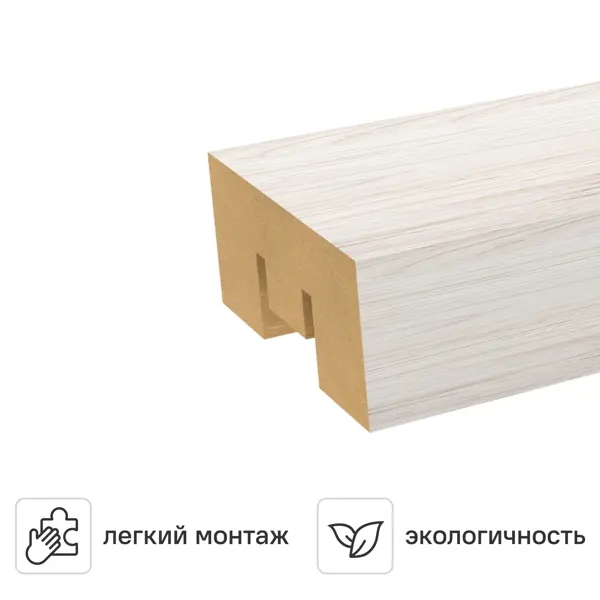 Рейка Бриона 16x40x2700 мм МДФ цвет дуб Санремо белый