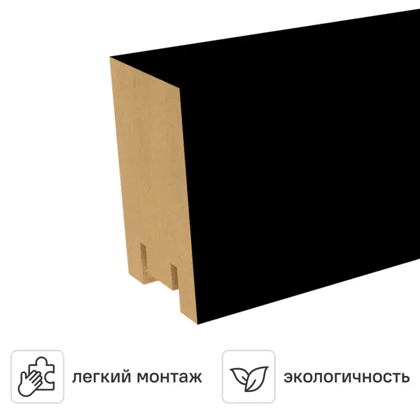 Рейка Ривьера 40x30x2700 мм МДФ цвет Black Edition