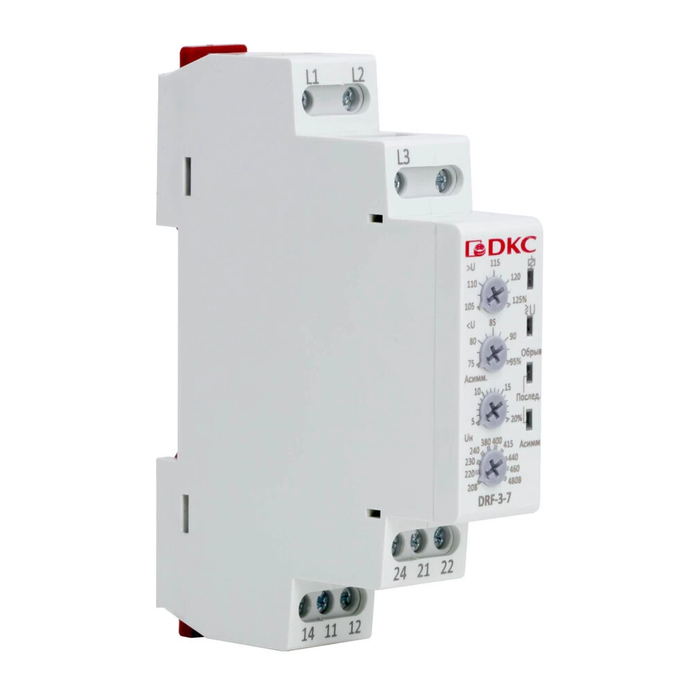 Реле контроля фаз DKC Mitra 480 В 8 А тип AC/DC (DRF-3-7)