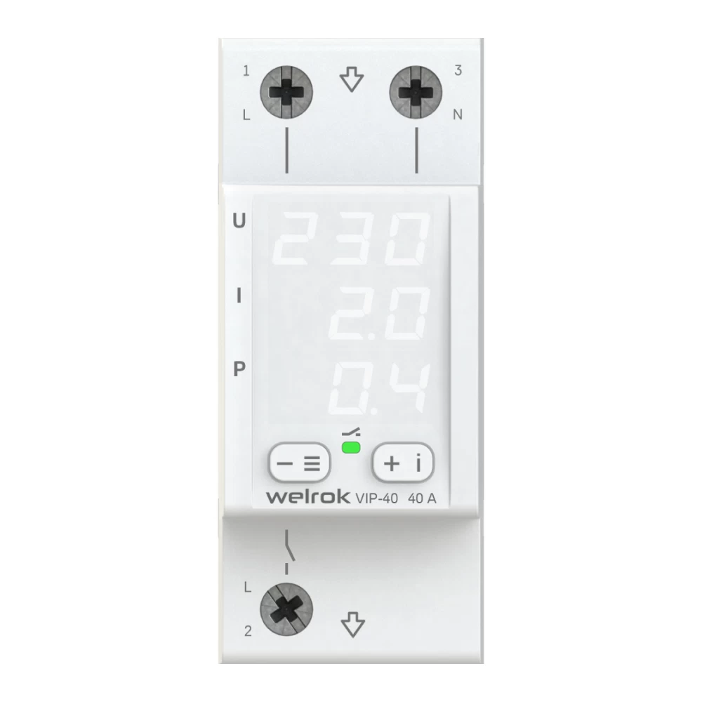 Реле многофункциональное модульное Welrok VIP-40 220 В 40 А тип AC цифровое