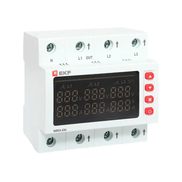 Реле напряжения и тока EKF MRVA 63 трехфазное