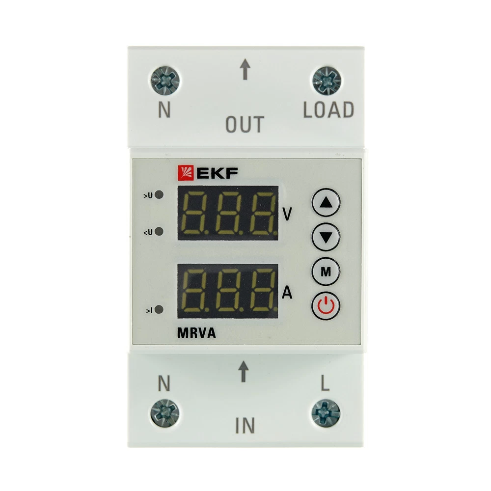 Реле напряжения и тока EKF PROxima 230 В 32 А тип AC с дисплеем (MRVA-32A)