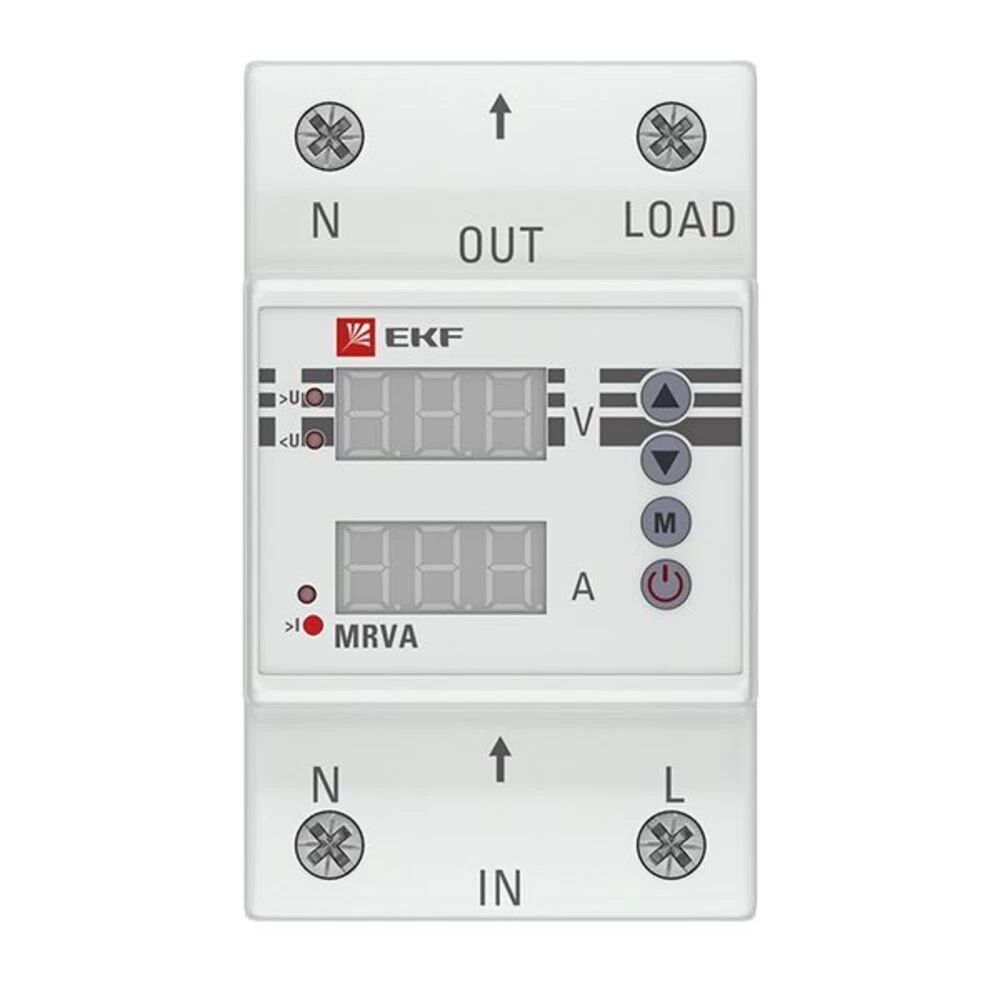Реле напряжения и тока EKF PROxima MRVA 230 В 50 А тип AC с дисплеем (MRVA-50A)