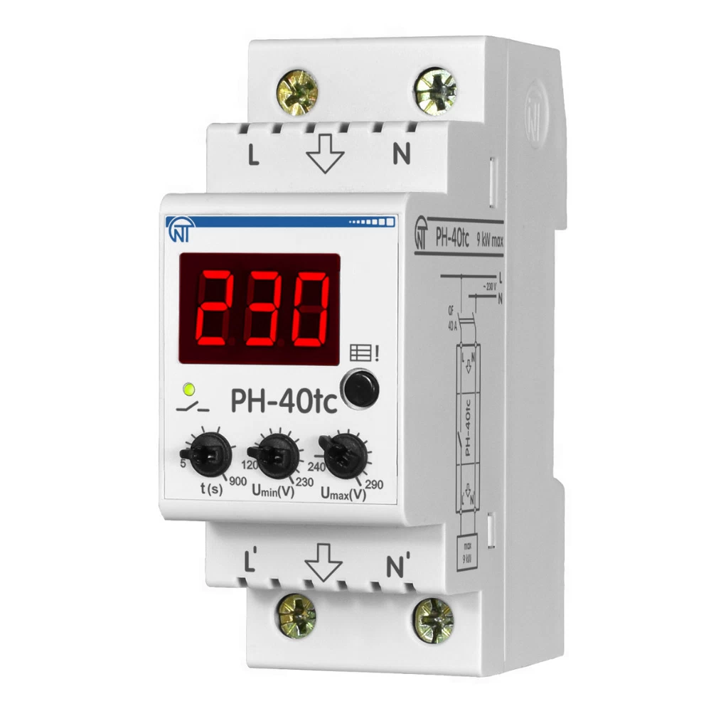 Реле напряжения Новатек-Электро РН-40tc 230 В 40 А тип AC (5283467)