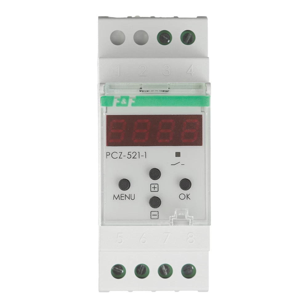 Реле времени модульное F&F PCZ-521-1 230 В 16 А тип AC/DC 1НО+1НЗ (EA02.002.010)