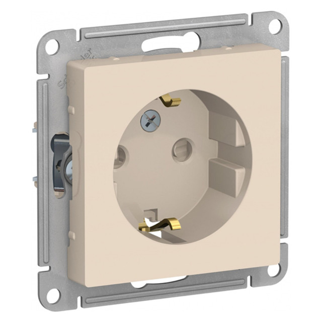 розетка 1 пост SYSTEME ELECTRIC Atlas Design с/з с/ш бежевый