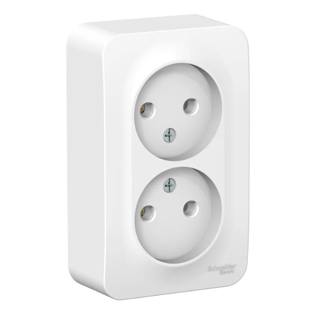 розетка 2 поста SYSTEME ELECTRIC Blanca б/з б/ш 16А белый