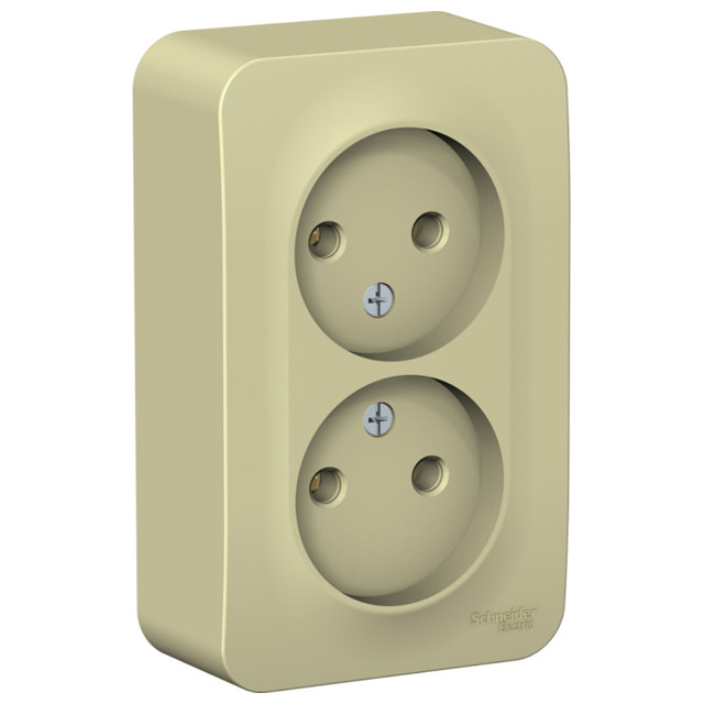 розетка 2 поста SYSTEME ELECTRIC Blanca б/з б/ш 16А бежевый