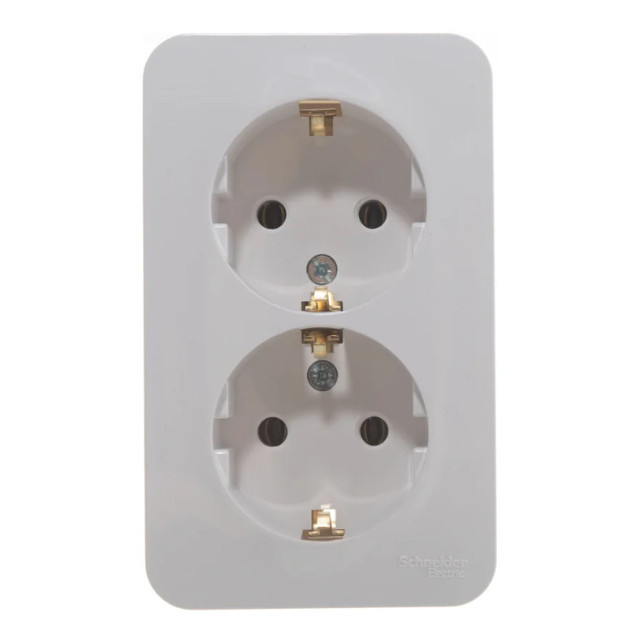 розетка 2 поста SYSTEME ELECTRIC Blanca с/з б/ш 16А белый