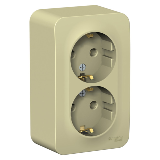 розетка 2 поста SYSTEME ELECTRIC Blanca с/з б/ш 16А бежевый