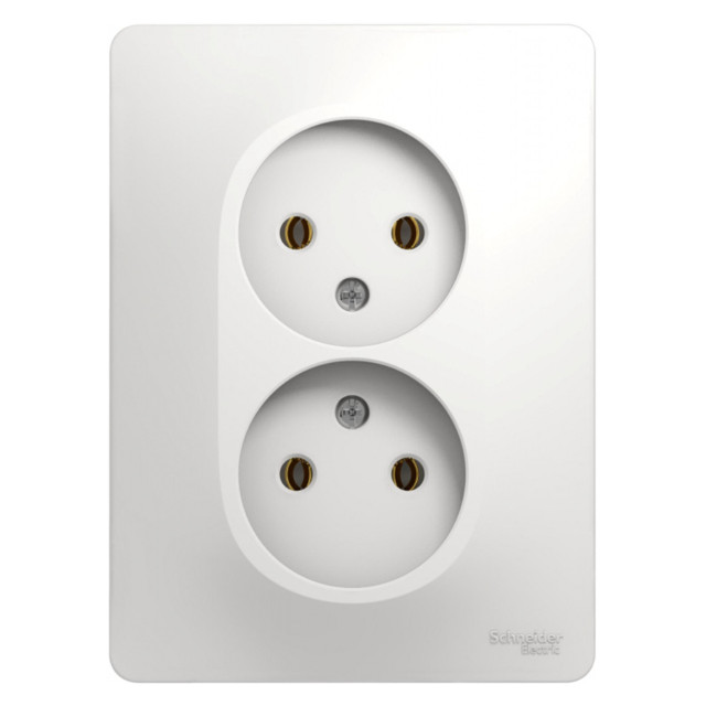 розетка 2 поста SYSTEME ELECTRIC Glossa б/з белый